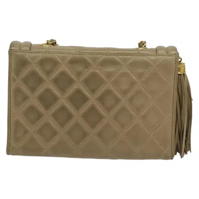 Pre-owned Chanel Single Flap Beige Leather Shoulder Bag () In Sand
