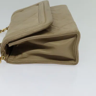 Pre-owned Chanel Single Flap Beige Leather Shoulder Bag () In Sand