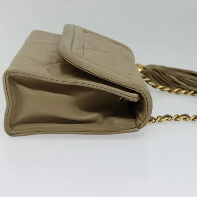 Pre-owned Chanel Single Flap Beige Leather Shoulder Bag () In Sand