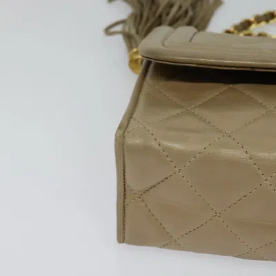Pre-owned Chanel Single Flap Beige Leather Shoulder Bag () In Sand