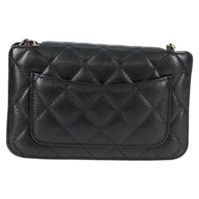 Pre-owned Chanel Single Flap Black Leather Shoulder Bag ()