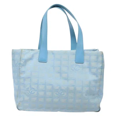Pre-owned Chanel Travel Line Blue Nylon Tote Bag ()