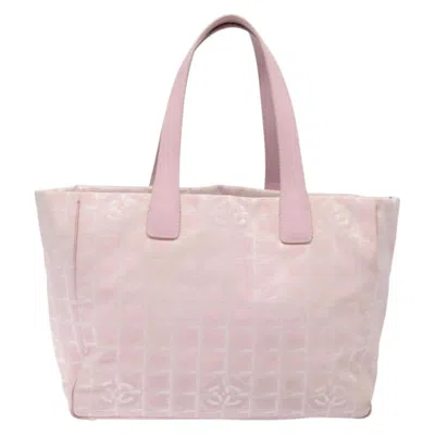 Pre-owned Chanel Travel Line Pink Nylon Tote Bag ()