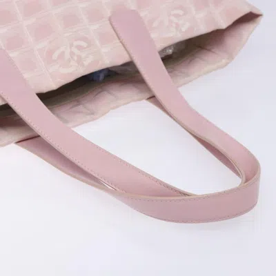 Pre-owned Chanel Travel Line Pink Nylon Tote Bag ()