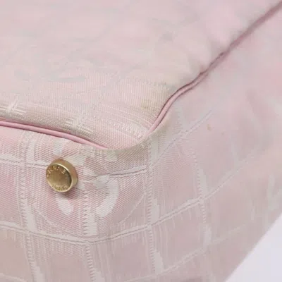 Pre-owned Chanel Travel Line Pink Nylon Tote Bag ()