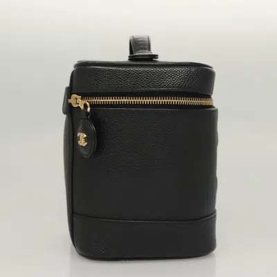 Pre-owned Chanel Vanity Black Leather Clutch Bag ()