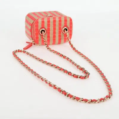Pre-owned Chanel Vanity Red Canvas Clutch Bag ()