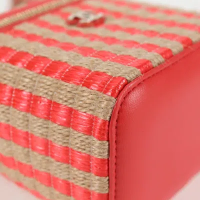 Pre-owned Chanel Vanity Red Canvas Clutch Bag ()