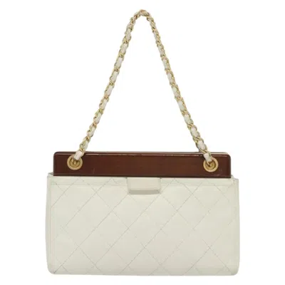 Pre-owned Chanel Vintage White Leather Shoulder Bag ()