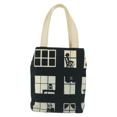 Pre-owned Chanel Window Black Canvas Tote Bag ()