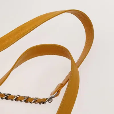 Pre-owned Chanel Yellow Leather Backpack Bag ()