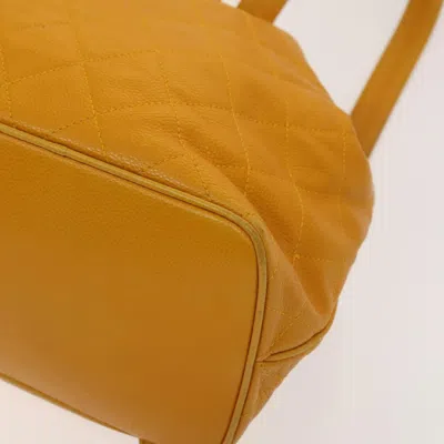 Pre-owned Chanel Yellow Leather Backpack Bag ()