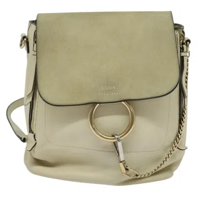 Pre-owned Chloé Faye Beige Leather Backpack Bag () In Sand