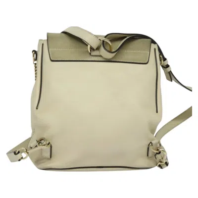 Pre-owned Chloé Faye Beige Leather Backpack Bag () In Sand