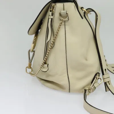 Pre-owned Chloé Faye Beige Leather Backpack Bag () In Sand