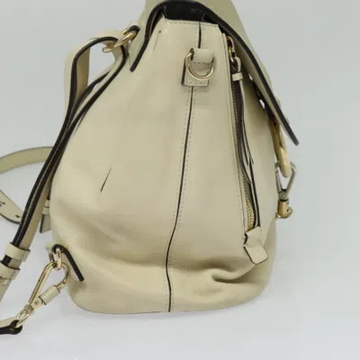 Pre-owned Chloé Faye Beige Leather Backpack Bag () In Sand