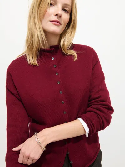 Alex Mill Taylor Cardigan In Cotton Cashmere In Burgundy