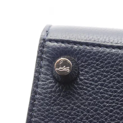 Pre-owned Christian Louboutin Beige Green Navy Patent Leather Leather Tote Bag ()