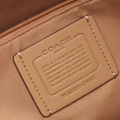 Pre-owned Coach Beige White Coated Canvas Leather Tote Bag () In Multi