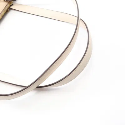 Pre-owned Coach Beige White Coated Canvas Leather Tote Bag () In Multi