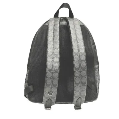 Pre-owned Coach Black Gray Pvc Leather Backpack () In Multi