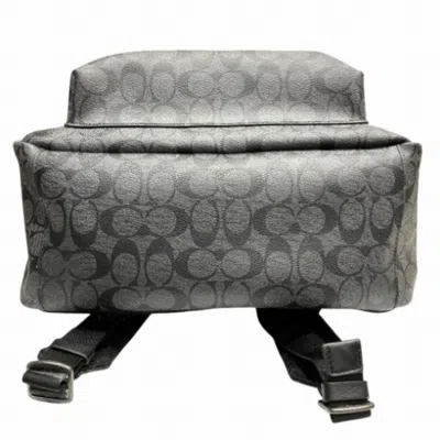 Pre-owned Coach Black Gray Pvc Leather Backpack () In Multi