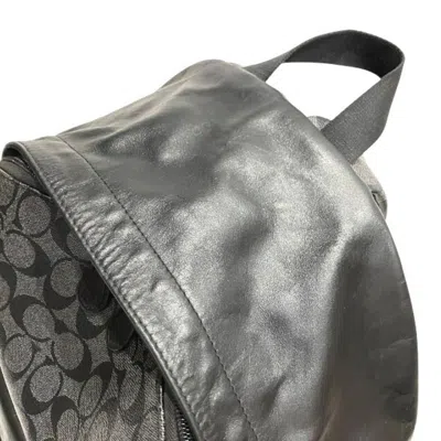 Pre-owned Coach Black Gray Pvc Leather Backpack () In Multi