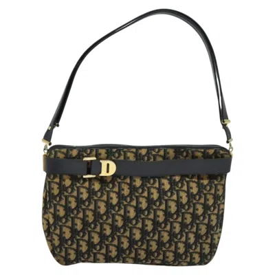 Pre-owned Dior 30 Montaigne Gold Canvas Shoulder Bag ()