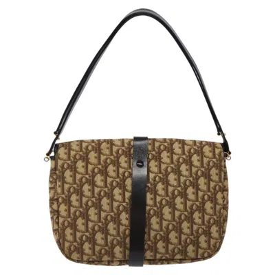 Pre-owned Dior 30 Montaigne Beige Canvas Shoulder Bag () In Sand