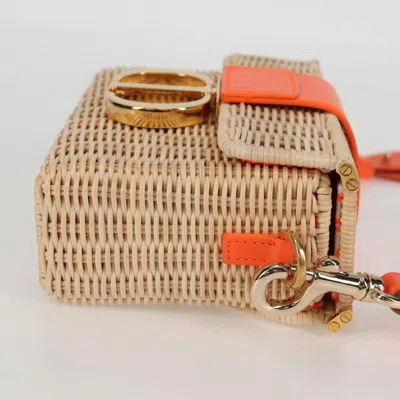 Pre-owned Dior Cd Beige Wicker Clutch Bag () In Sand