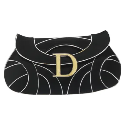Pre-owned Dior D Black Silk Shoulder Bag ()