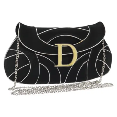 Pre-owned Dior D Black Silk Shoulder Bag ()