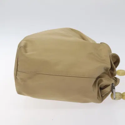 Pre-owned Dior Maris Pearl Beige Nylon Shoulder Bag () In Sand