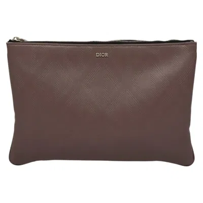 Pre-owned Dior Purple Leather Clutch Bag ()