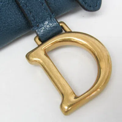 Pre-owned Dior Saddle Blue Leather Wallet  ()