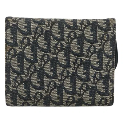 Pre-owned Dior Saddle Navy Canvas Wallet  () In Blue