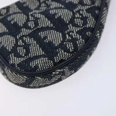 Pre-owned Dior Saddle Navy Canvas Wallet  () In Blue