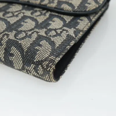 Pre-owned Dior Saddle Navy Canvas Wallet  () In Blue