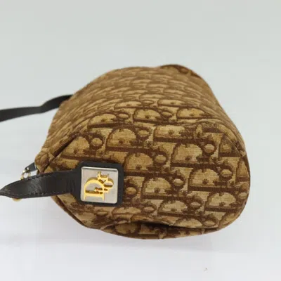 Pre-owned Dior Trotter Brown,gold Canvas Shoulder Bag () In Multi
