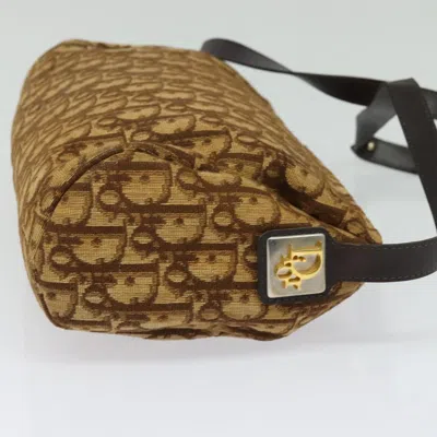 Pre-owned Dior Trotter Brown,gold Canvas Shoulder Bag () In Multi