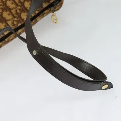 Pre-owned Dior Trotter Brown,gold Canvas Shoulder Bag () In Multi