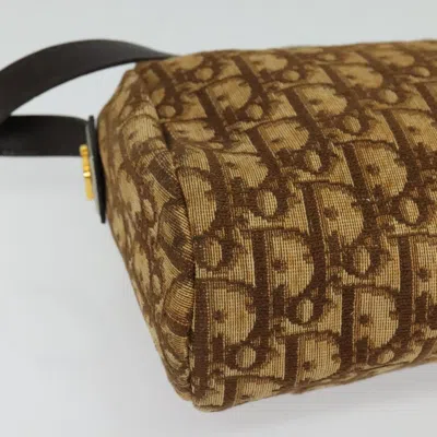 Pre-owned Dior Trotter Brown,gold Canvas Shoulder Bag () In Multi
