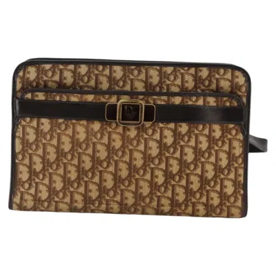 Pre-owned Dior Trotter Canvas Shoulder Bag Gold Canvas Shoulder Bag ()