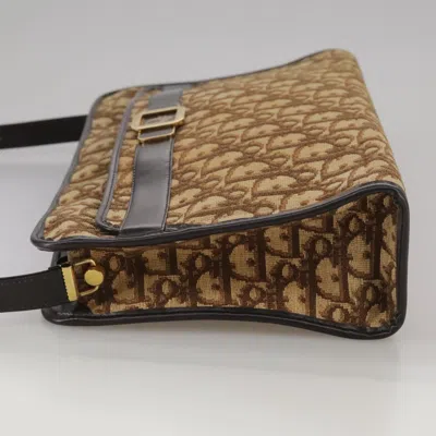 Pre-owned Dior Trotter Canvas Shoulder Bag Gold Canvas Shoulder Bag ()