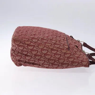 Pre-owned Dior Trotter Burgundy Canvas Tote Bag ()
