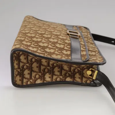 Pre-owned Dior Trotter Canvas Shoulder Bag Gold Canvas Shoulder Bag ()