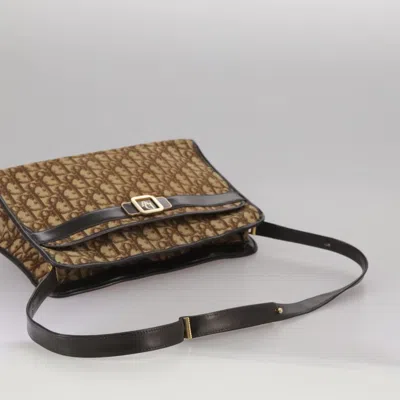 Pre-owned Dior Trotter Canvas Shoulder Bag Gold Canvas Shoulder Bag ()