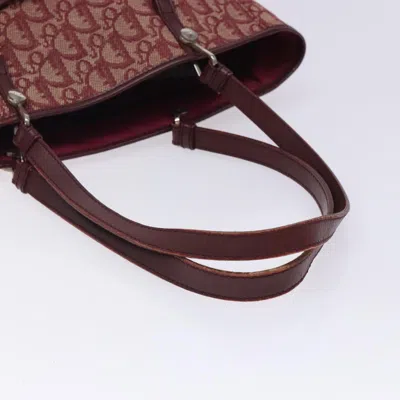 Pre-owned Dior Trotter Burgundy Canvas Tote Bag ()