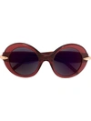 POMELLATO contrast clip oversized sunglasses,ACETATE100%