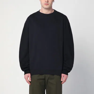 Dries Van Noten Navy Blue Sweatshirt With Zip Detail In Blue